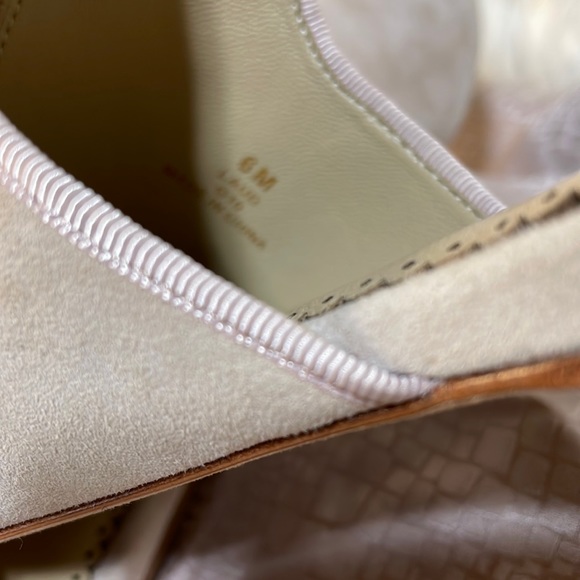 NIB Leon Max kid nude suede beige pink pointed toe slides nude pink size 6 NWT - Picture 6 of 13